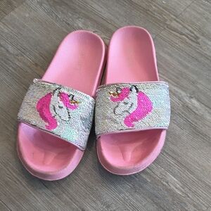 Pink Unicorn Kids Slide Sandals
